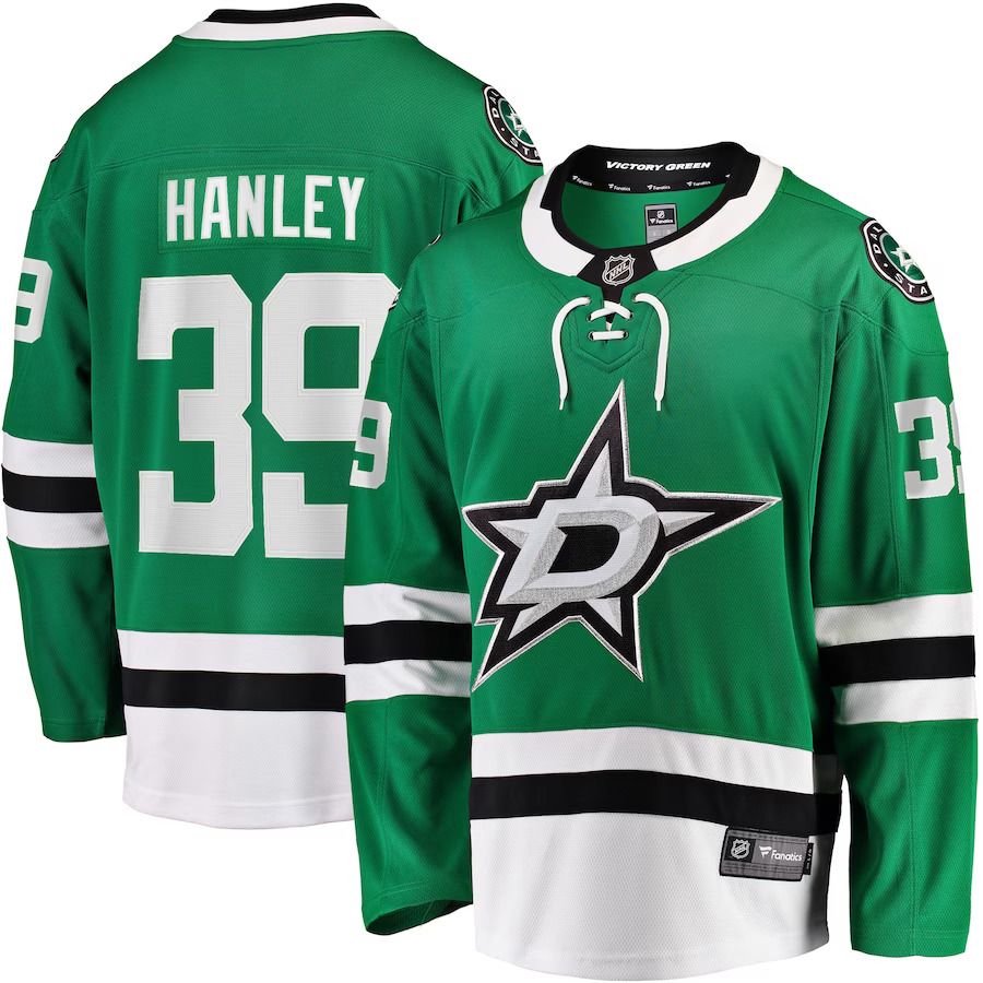 Men Dallas Stars #39 Joel Hanley Fanatics Branded Kelly Green Breakaway Player NHL Jersey
